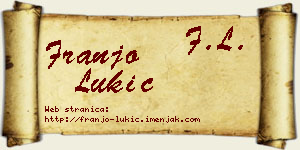 Franjo Lukić vizit kartica